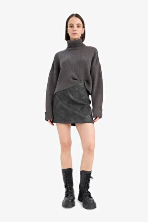 DeFacto Oversize Geniş Kalıp Balıkçı Yaka Triko Kazak L0986AZ24CWAR192