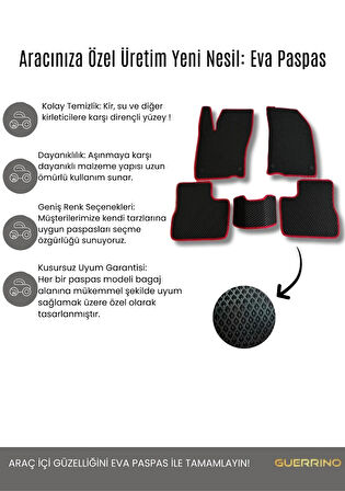 FORD ECOSPORT 2003-2024 ARASI ARACA ÖZEL YENİ NESİL EVA MAT OTO PASPAS HAVUZLU EVA ARABA PASPASI