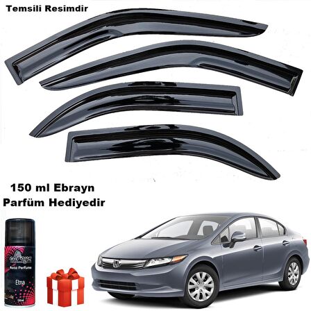 Honda Civic Mügen Cam Rüzgarlığı 2012-2016 Arası 4 Lü Takım Koku Hediyeli