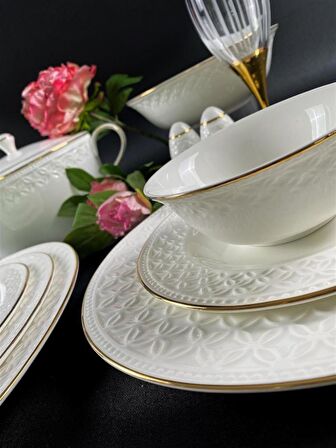 Monno Gold Line 59 Parça 12 Kişilik Yemek Takımı