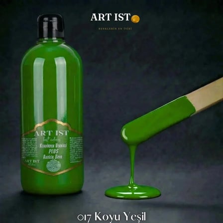 ART IST Kendinden Vernikli PLUS Su Bazlı Akrilik Boya 500 ml - 017 Koyu Yeşil