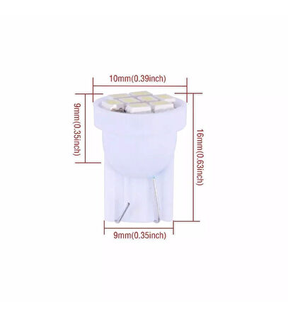 2 Adet 8 Ledli T10  Yeşil Renk