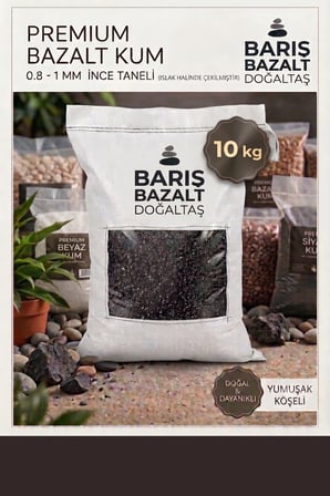 premium siyah bazalt kum 10 kg - 0.8-1 mm doğal siyah akvaryum kumu