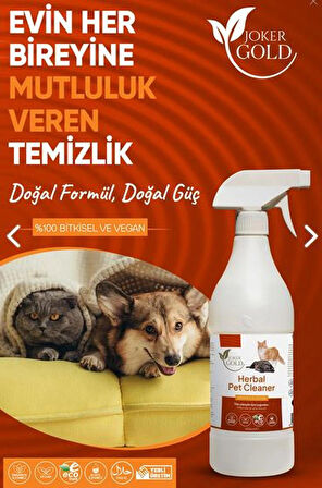 %100 Bitkisel Kedi & Köpek Alanları Çok Amaçlı Yüzey Temizleyici & Leke Çıkarıcı 1 Litre