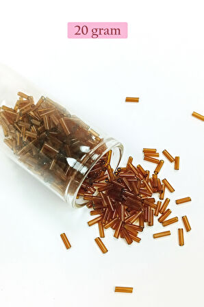 Uzun Boru Kesme Boncuk Çap 2mm Uzunluk 10 mm - 4 Renk - Toplam 80 Gram - BNC431