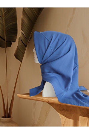 Saks Mavisi Aker Düz Koton Eşarp 924