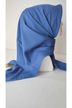 Saks Mavisi Aker Düz Koton Eşarp 924