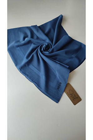 Saks Mavisi Aker Düz Koton Eşarp 924