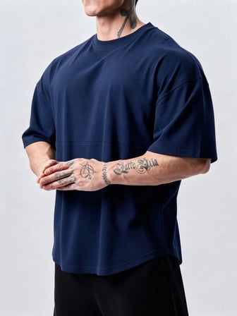 Genius Erkek Spor Tişört Oversize Fitness & Gym Antrenman Tişörtü