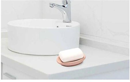 Silikon Sabunluk Fırçalı Sabunluk Çok Amaçlı Lavabo Banyo Temizlik Fırçası Katı Sabunluk 