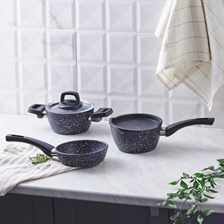 Karaca Bio Granit Blue Stone Mini 5 Parça Tencere Seti