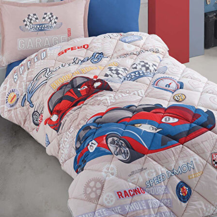 Ranforce 100% Pamuk Tek Kişilik Yorgan Garage Mavi