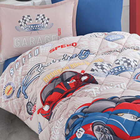 Ranforce 100% Pamuk Tek Kişilik Yorgan Garage Mavi