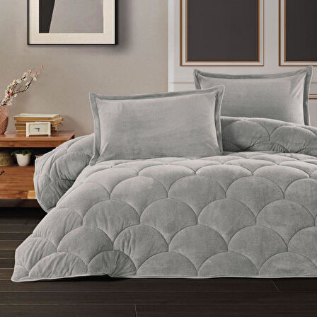 Çift Kişilik Welsoft Yorgan Fluffy V13 Gri