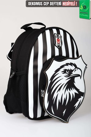 x Dekomus Lisanslı Beşiktaş Özel Tasarım 3D Kartal Küçük Boy Anaokul Çantası 