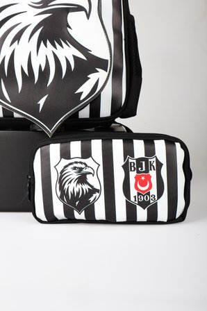 x Dekomus Lisanslı Beşiktaş Özel Tasarım 3D Kartal Küçük Boy Anaokul Çantası Ve Kalem Çantası Seti