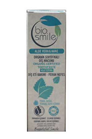 Biosmile Organik Diş Macunu Aloe Vera & Nane Aromalı 50ml