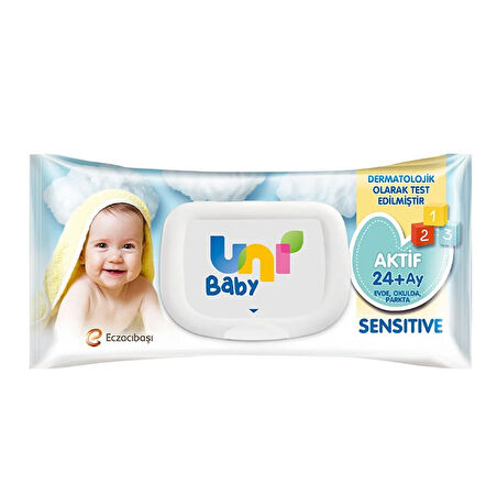 Uni Baby Aktif Sensitive Bebek Islak Mendil 24+ Ay 52 Adet