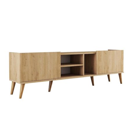 Mezza 1350 Lotus 180 Cm (AHŞAP AYAKLI) Tv Ünitesi Sepet Rengi