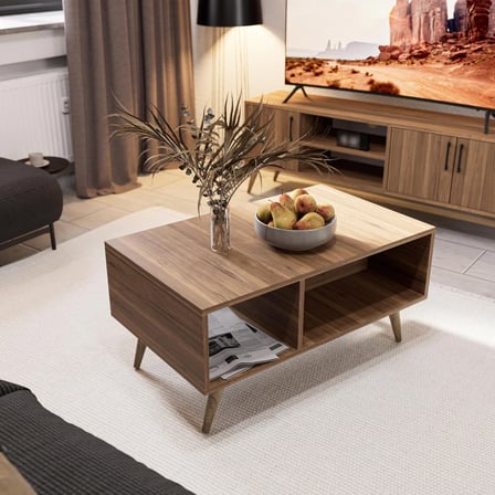Mezza Set 1582-2072 Exxen Tv Ünitesi Exxen Orta Sehpa (AHŞAP AYAKLI) - Ürgüp Rengi