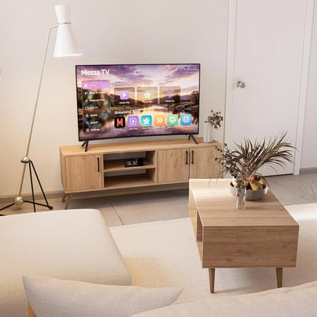 Mezza Set 1586-2076 Tv Ünitesi Exxen Orta Sehpa (AHŞAP AYAKLI) - Sepet Rengi