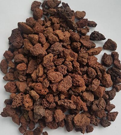 Kırmızı Pomza Taşı 3-8 Mm 100 KG Volkanik Cürüf Ponza Lav Kırığı