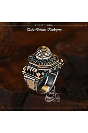 Islam Usta Tasarımı Kubbetüs Sahra Gümüş Erkek Yüzük