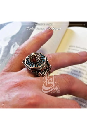Islam Usta Tasarımı Kubbetüs Sahra Gümüş Erkek Yüzük