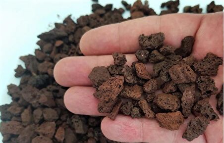 Kırmızı Pomza Taşı 3-8 Mm 10 KG Volkanik Cürüf Ponza Lav Kırığı