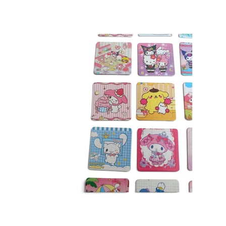 Sanrio Kuromi My Melody 20'li Mini Karton Yapboz Seti - 5.5x5.5 cm Tamamı Farklı Desenli Kawaii Puzzle