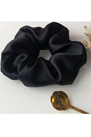 6 adet  Saten Scrunchie Lastik  Toka