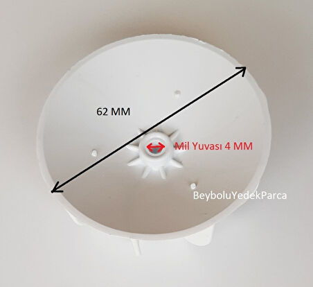 Fönsan Pervane Saç Kurutma Pervanesi 9 Kanat Çap 62 MM Mil Yuvası