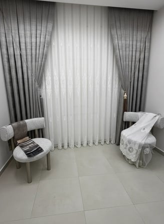 NİVEMESHOME  SAFİR BEYAZ 1/3 TÜL PERDE