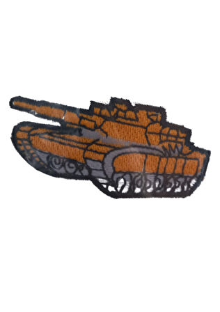 Aplike Ütü İle Yapışan Tank Turuncu Arma 4x3 cm