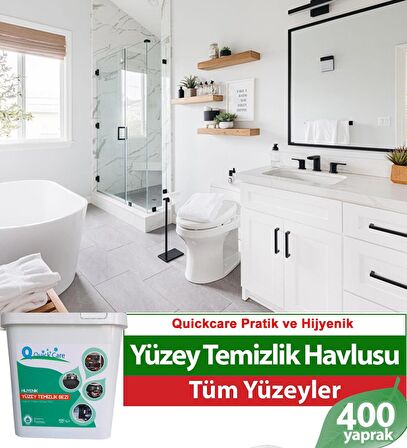 QUICKCARE Dezenfektanlı Yüzey Temizlik Havlusu 400 Yaprak, YEDEK POŞET Aloe Vera Kokulu