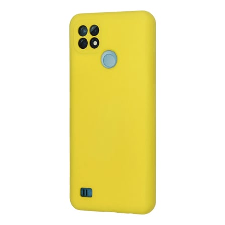 Realme C21 Kılıf Nano içi Kadife Silikon - Sarı