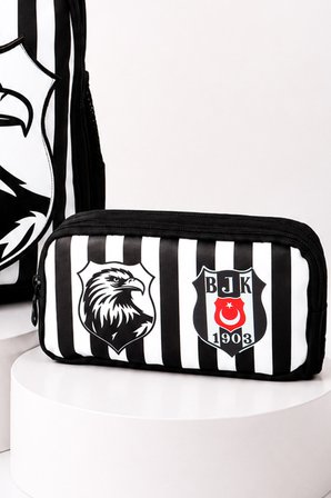 x Dekomus Lisanslı Beşiktaş Özel Tasarım 3D Kartal Büyük Boy Okul Çantası Ve Kalem Çantası Seti