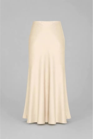 Aura Saten Midi Etek  XS