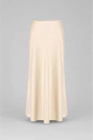 Aura Saten Midi Etek  XS