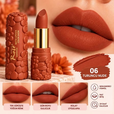 ROSE HATTE LIPSTICK COLOR SHOW MAT RUJ
