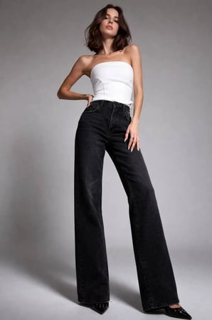Lara Straight Fit Denim Pantolon