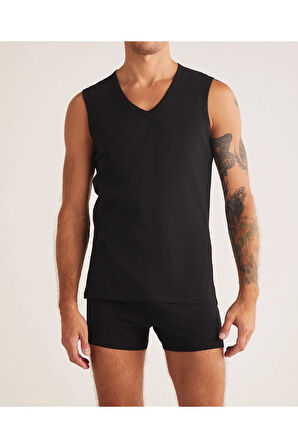 Erkek V Yaka Kalın Askılı %100 Pamuk 4 Adet Atlet LK.01.09.LL.015