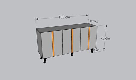 MOBİLYA GEZEGENİ LAVANDE KOLSOL 135 CM PARLAK BEYAZ