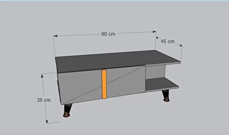 MOBİLYA GEZEGENİ LAVANDE SEHPA 80 CM PARLAK BEYAZ