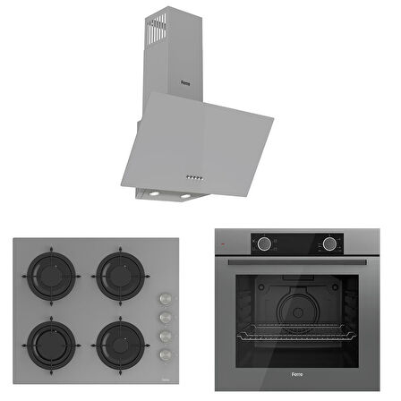 Ferre Pure Cs Serisi Gri Cam Ankastre Set D088 - CS208 - XE61CPR