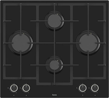Ferre Fryart & Steamart Siyah Cam Ankastre Set D063 - LN385 Döküm Ocak - XE64CS Buharli