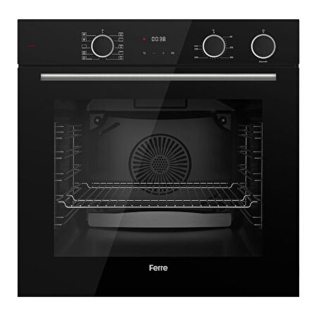 Ferre Fryart & Steamart Siyah Cam Ankastre Set D063 - LN385 Döküm Ocak - XE64CS Buharli