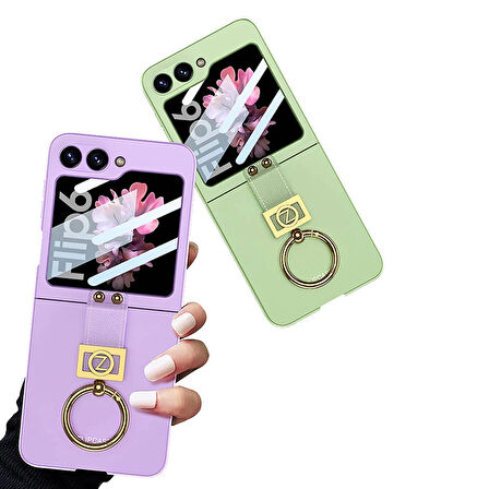 Samsung Galaxy Z Flip 6 Kılıf  Z Harfli Yüzüklü Kıpta Kapak