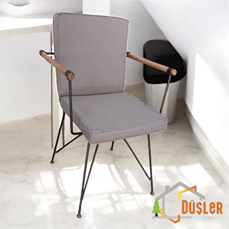 40x80 Antrasit Kumaş Antrasit Biye Sırtlı Sandalye Minderi 5 cm