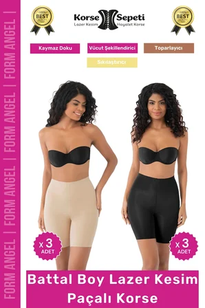 #Korse İz Yapmayan Kaymaz Toparlayıcı Sıkılaştıran Battal Boy Lazer Kesim Paçalı Korse 6'lı Set